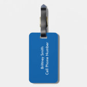 Stylish Blue Polka Dots Bagagelabel (Achterkant verticaal)