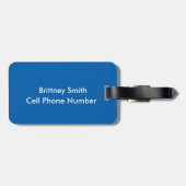 Stylish Blue Polka Dots Bagagelabel (Achterkant horizontaal)