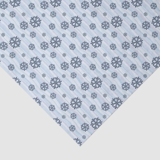 Stylish Blue Snowflake Pattern Tissuepapier (Detail)