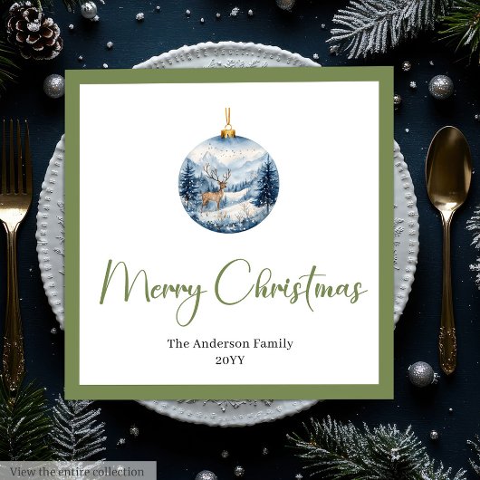 Stylish Bohemian Rustic Winter Scene Table Napkins Servet