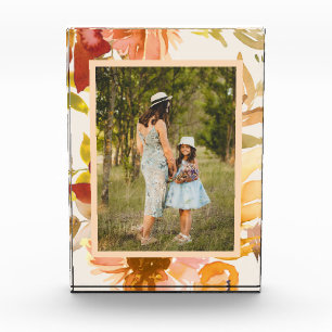 Stylish Boho Autumn Floral Waterverf Custom Fotoblokken