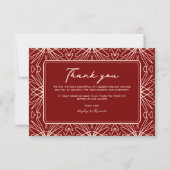 Stylish Boho Patterned Mariage Merci Cartes (Devant)