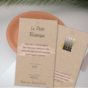 Stylish Boutique Logo Kraft Clothing Price Label Visitekaartje