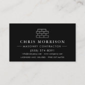 Stylish Bricklayer Brick Masonry QR Code Visitekaartje (Voorkant)