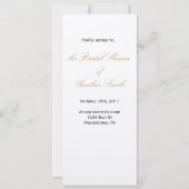 Stylish Bride Mocha Bridal Shower Invitation Kaart (Achterkant)