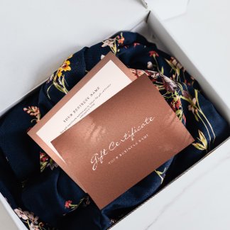 Stylish Bronze Business Gift Certificate Card Bedankkaart