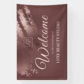 Stylish Bronze Special Event Launch Party Welcome Spandoek (Verticaal)