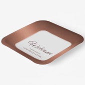 Stylish bronze special event party welcome papieren bordje (Gebogen)