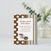 Stylish Brown and White Wedding Breakfast Invitati Kaart (Staand voorkant)