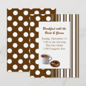 Stylish Brown and White Wedding Breakfast Invitati Kaart (Voorkant / Achterkant)