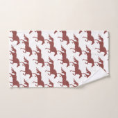 Stylish Brown Bay Horse Silhouettes on White (Serviette à main)