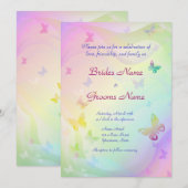 Stylish Butterflies Wedding Invitation Kaart (Voorkant / Achterkant)