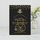 Stylish Caduceus and Stethoscope Doctor Afstuderen Kaart (Staand voorkant)