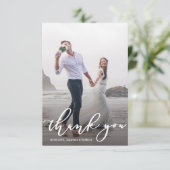 Stylish Calligraphie Script Mariage Photo Merci (Debout devant)