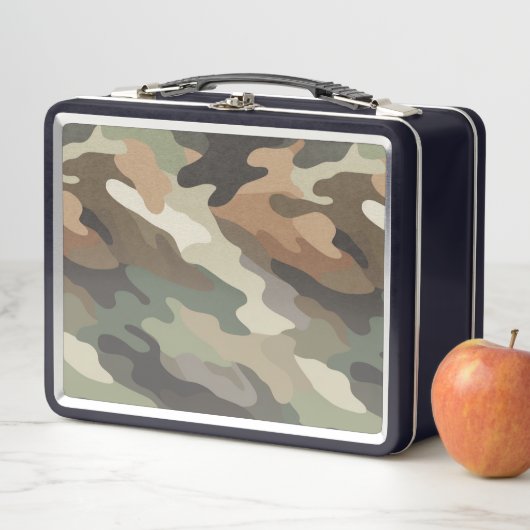 Stylish Camouflage Pattern Metal Lunch Box Case (In situ)