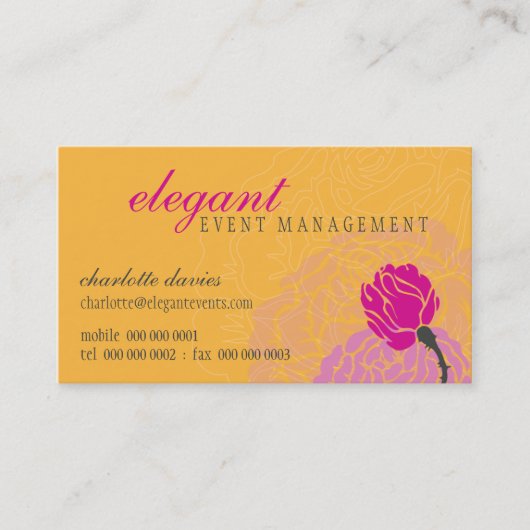 STYLISH CARTE DE VISITE élégant rose (Devant)