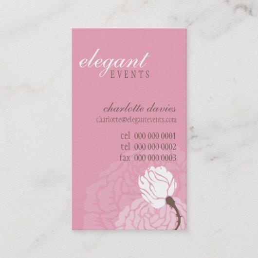 STYLISH CARTE DE VISITE élégant rose (Devant)