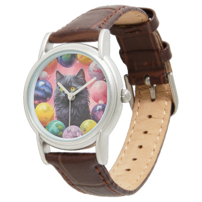 Stylish  cat watch for cat lovers horloge (Gekanteld)