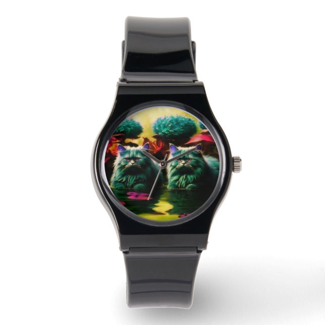 Stylish cat watch for cat lovers horloge (Voorkant)