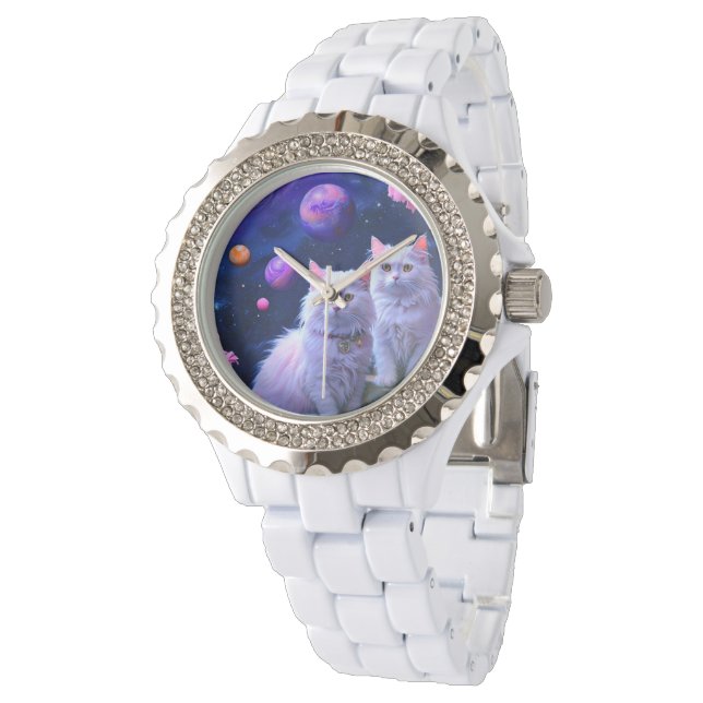 Stylish  cat watch for cat lovers horloge (Gekanteld)