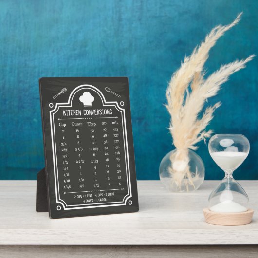 Stylish Chalkboard Kitchen Conversion Chart Fotoplaat (Zijkant)