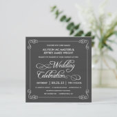 Stylish Chalkboard Wedding Kaart (Staand voorkant)