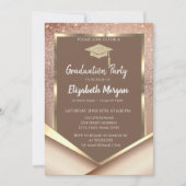 Stylish Chesnut Glitter Diamonds Afstuderen Kaart (Voorkant)