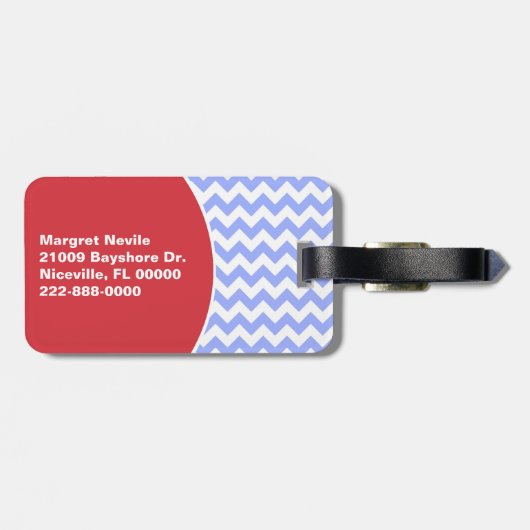 Stylish Chevron & Crab Bagagelabel (Achterkant horizontaal)