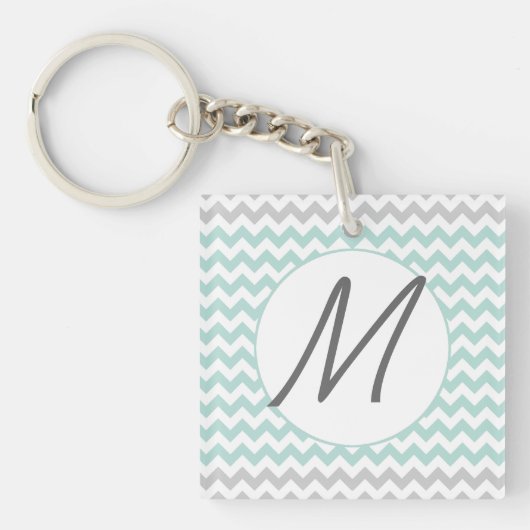 Stylish Chevron Monogram Sleutelhanger (voorkant)