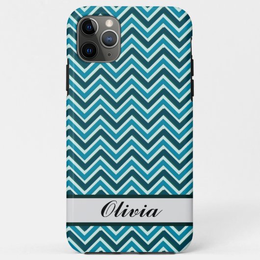Stylish Chevron Wave Blue, Teal, Green Case-Mate iPhone Case (Achterkant)