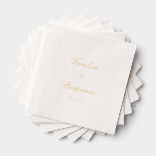 Stylish Classic Script Elegant Wedding Custom Gold (Insitu (empilé))