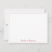 Stylish Classic Script Elegant Wedding Custom Red Bedankkaart (Voorkant)