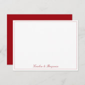 Stylish Classic Script Elegant Wedding Custom Red Bedankkaart (Voorkant / Achterkant)