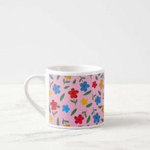 STYLISH COLORFUL FLOWERS PATTERN ESPRESSO KOP