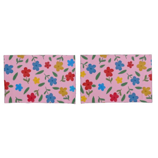 STYLISH COLORFUL FLOWERS PATTERN KUSSENSLOOP (Voorkant-Set)