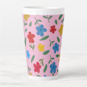 STYLISH COLORFUL FLOWERS PATTERN LATTE MOK (Voorkant)