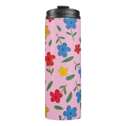 STYLISH COLORFUL FLOWERS PATTERN THERMOSBEKER (Voorkant)