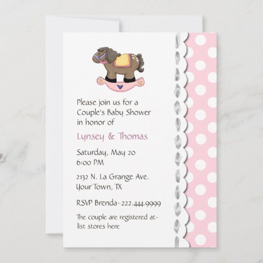 Stylish Couple's Baby shower Invitation Kaart (Voorkant)