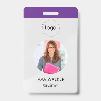 Stylish Custom Company Employee Photo Badge