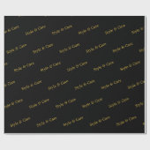 Stylish Custom Text Pattern Modern Black Gift Cadeaupapier (Vlak)