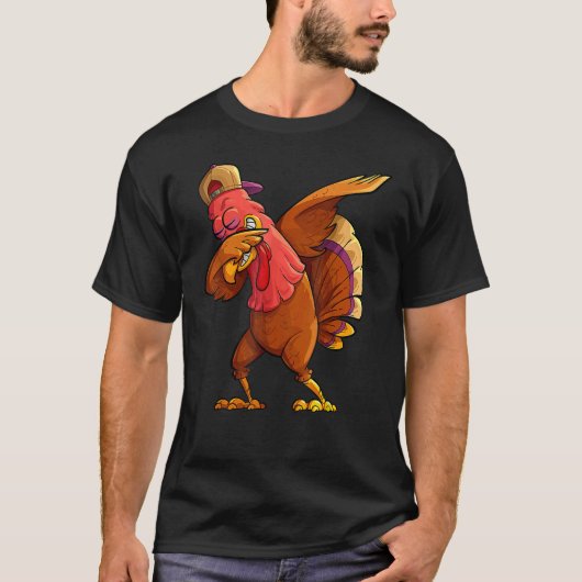 Stylish Dabbing Turkey Party   Thanksgiving T-shirt (Voorkant)
