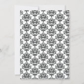 Stylish Damask Wedding Rehearsal Dinner Invitation Kaart (Achterkant)