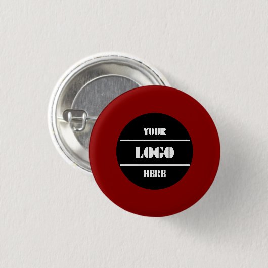 Stylish Dark Red Customizable Round Pinback Button (Voorkant /achterkant)