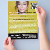 Stylish Dermatologist, Dermatology Clinic, QR Code Flyer (Hand)