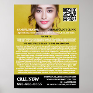 Stylish Dermatologist, Dermatology Clinic, QR Code Poster