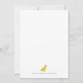 Stylish Dinosaur Gray Baby shower Invitation Kaart (Achterkant)