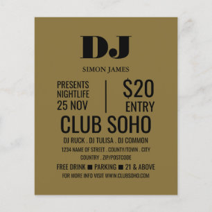 Stylish DJ, Club Event Adverteren Flyer