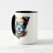 Stylish Dog With Glasses Colorful Modern Pet Art Mok (Voorkant links)