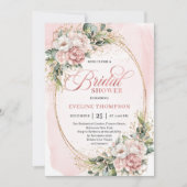Stylish Dusty Pink Floral Bridal Shower Invitation (Devant)