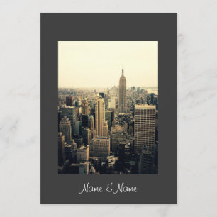 Stylish Elegant New York Wedding Invitation Kaart